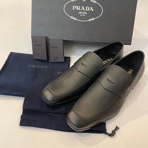 Prada Saffiano Leather Penny Loafers